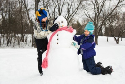 Children Building Snowman