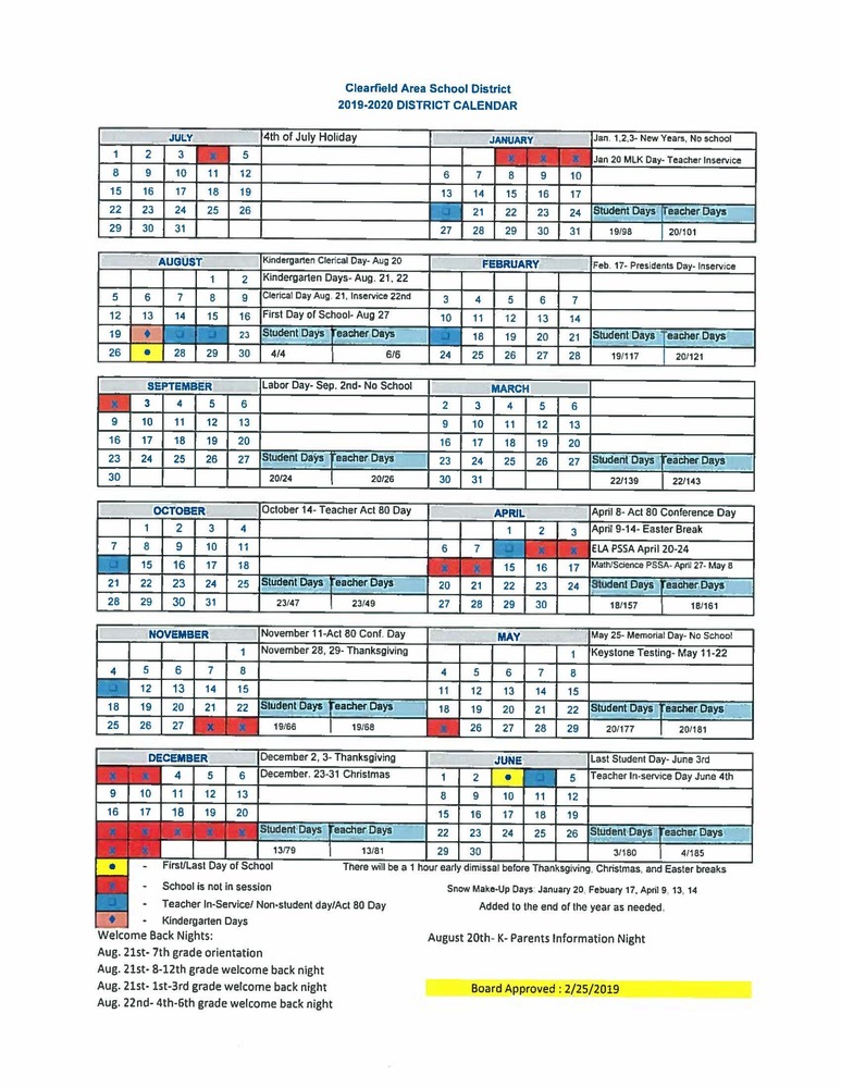 Avonworth School District Calendar - Traci Harmonie