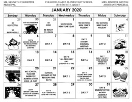 CAES 2020 January Calendar Of Events
