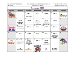 October 2019 CAES Calendar of Events