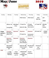 May/ June HS Calendar of Events